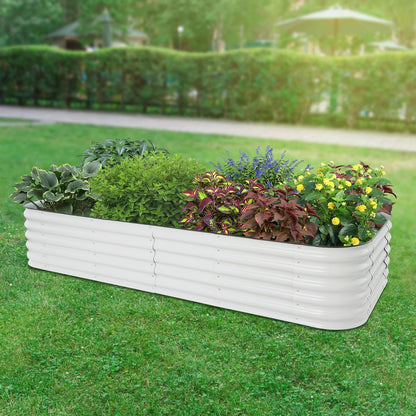 Galvanized Raised Garden Bed Kit, Large Oval Metal Deep Root Planter Box for Outdoor Gardening Planting Plants Vegetables Flower Herb (9.35ft)