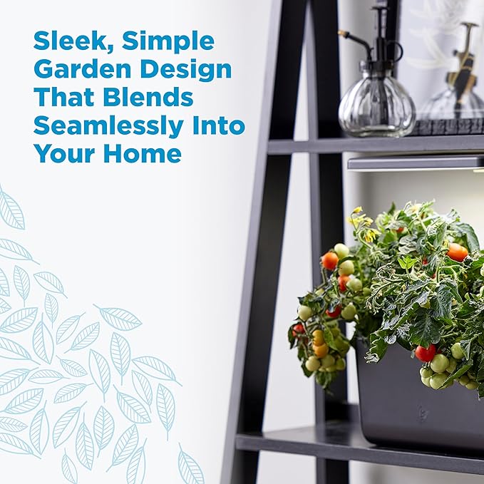 AeroGarden Harvest Lite, Indoor Garden Hydroponic System with LED Grow Light, Holds up to 6 AeroGarden Pods, Black