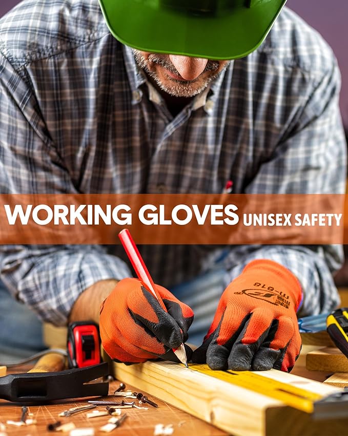 Honeydak 36 Pairs Gardening Gloves for Men Women Breathable Rubber Coated Garden Gloves