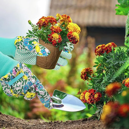 JUMPHIGH Garden Gloves for Women, Floral Gardening Gloves Ladies Soft Breathable Yard Work Glove Light Working Gloves