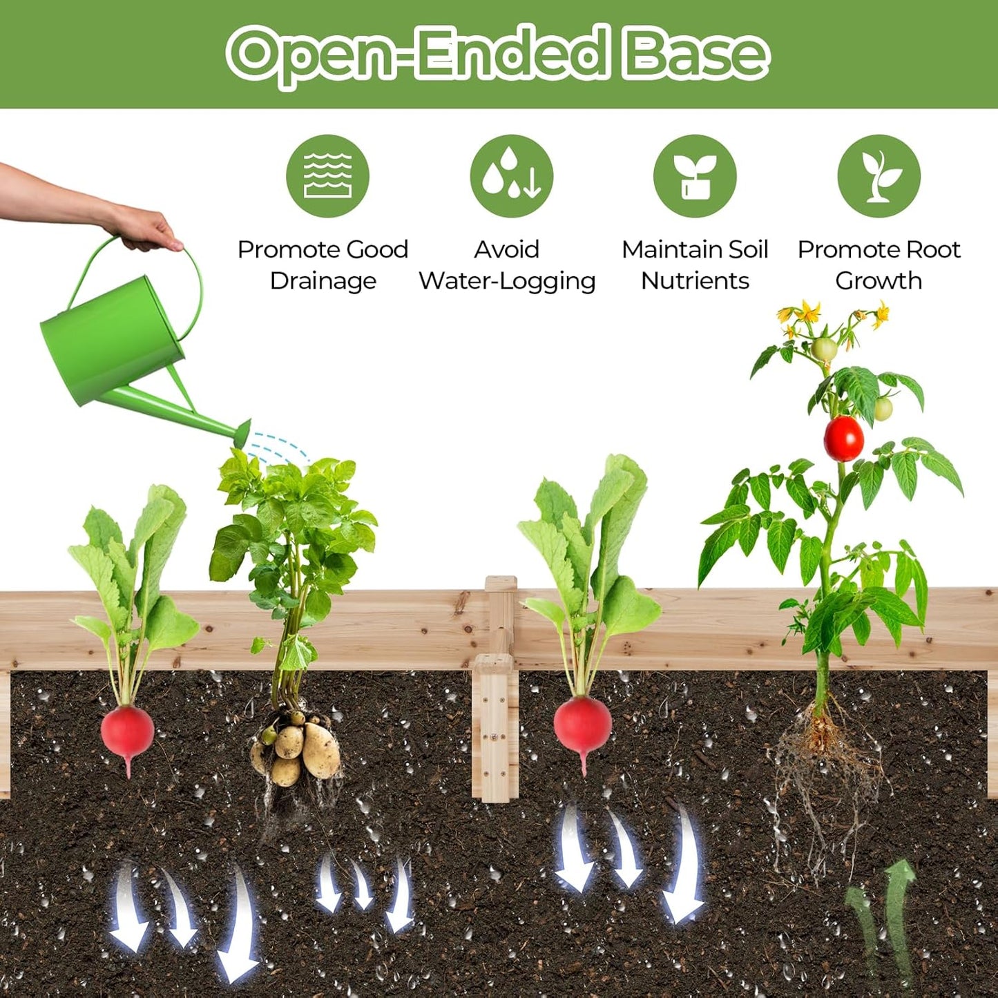 S AFSTAR Raised Garden Bed with Trellis & Planter Box, 93" L x 25" W x 40" H Outdoor Wooden Planter Box Kit for Flower Herb Vegetable Fruit Climbing Vines, Elevated Gardening Bed for Garden Patio