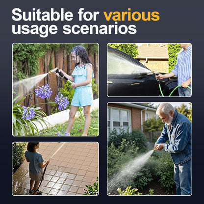 Garden Hose Nozzle, Heavy Duty Spray Nozzle for Watering, Water Nozzle with Adjustable Spray Patterns for Watering Plants, Car Washing, and Pet Showering (Gold)