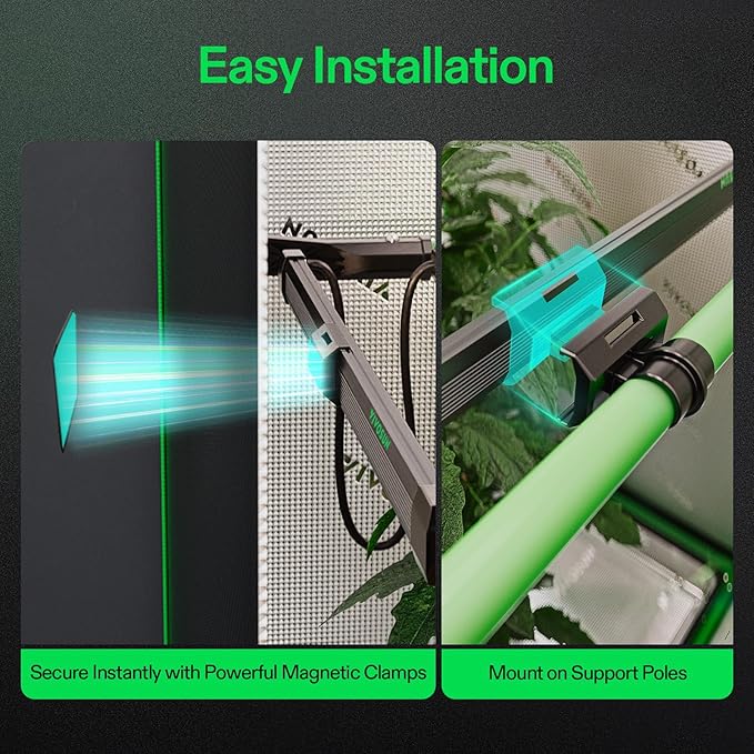 VIVOSUN Lumaray LED Grow Light Bars 16”(8-Bar), Full Spectrum Side Lighting with 60% Red Light up to 25% Yields for Grow Tents, Greenhouses, Magnet Reliability Upgraded, SGS Compatible