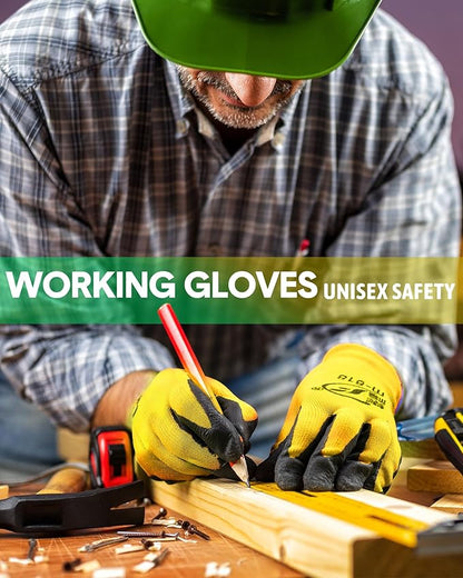 Honeydak 36 Pairs Gardening Gloves for Men Women Breathable Rubber Coated Garden Gloves