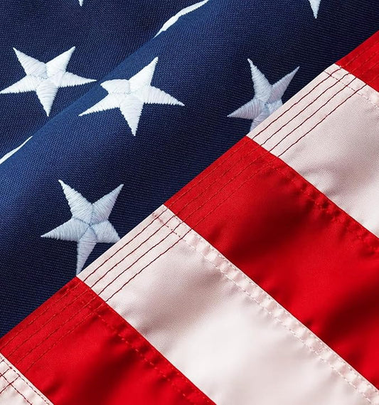 American Flags for Outside - 6x10 USA Flag With Embroidered Stars & Sewn Stripes – Heavy Duty UV Treated Polyester (Tougher Than Nylon), 70% More Fade Resistant
