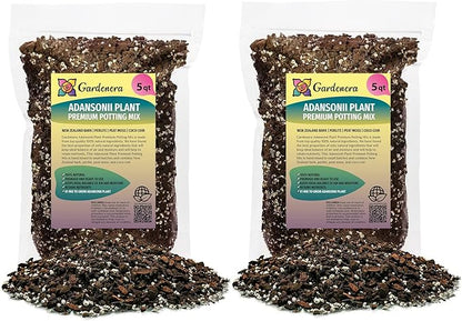 GARDENERA Monstera Adansonii Premium Soil Blend - 10 QT - Promote Aeration, Drainage & Nutrient Retention - (2 Bags of 5 Quart)