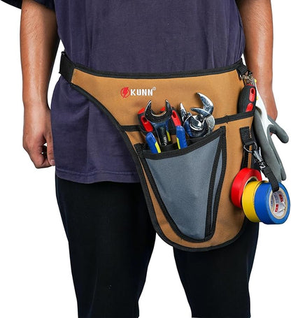 KUNN Garden Tool Waist Belt - 4 Deep Pockets Tool Apron for Women Men,Utility Pouch for Gardening,Electrican,Florists,Plumbing