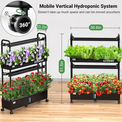 Hydroponics Growing System Kit, 60 Pods Vertical Indoor Garden with LED Grow Light, Auto Circulating Water System & WiFi Smart Plug, Indoor Gardening System for Vegetable Fruit Herb