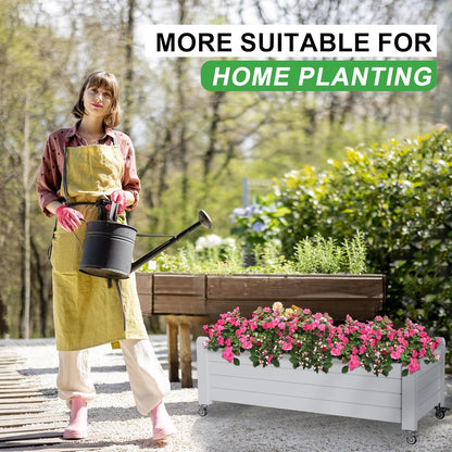 Elevated Raised Garden Bed with Legs,Outdoor Large Resin Patio Planter Box Stand Divisible with Drain Plug,Water Monitor for Plants Vegetables Flowers Fruits(Ashen)