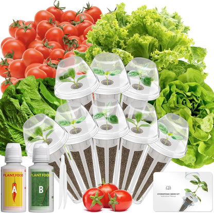 Salad Seed Pod Kits for AeroGarden, 8-Pods iDOO Hydroponics Growing System Herb Garden, Including American Fast Lettuce, Buttercrunch Lettuce, Red Cherry Tomato, 400+ Seeds