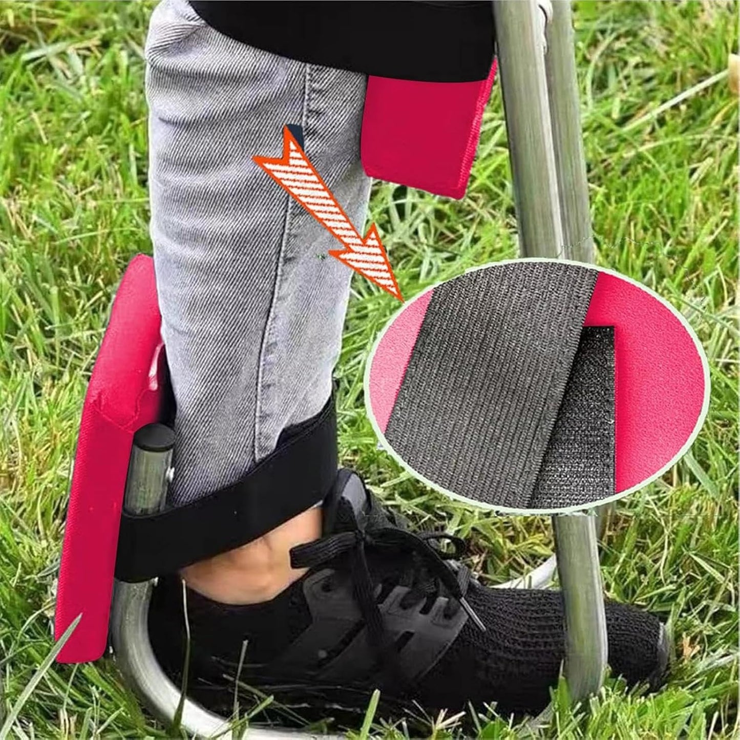 Ergonomic Knee Seat for Gardening, 304 Stainless Steel Garden Kneeler and Seat, Quick Release Gardening Kneele for Contractors Workers (red)