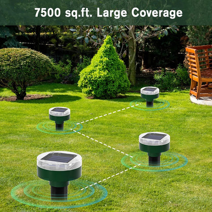 Mole Repellent 10 Pieces,Solar Powered Mouse Repellent Waterproof Rodent Gopher Repellent,360° Mouse Control Outdoor Mole Repeller for Garden Yard & Patio,Green