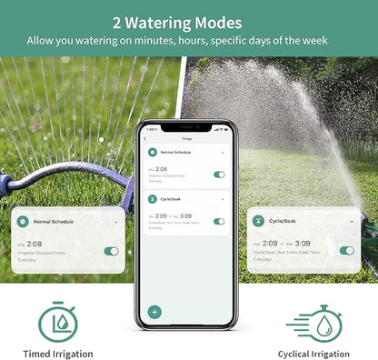 Diivoo WiFi Water Timer for Garden Hose, Smart Sprinkler Hose Timer with Hub, Up to 20 Separate Watering Schedules, Compatible with Alexa and Google Home
