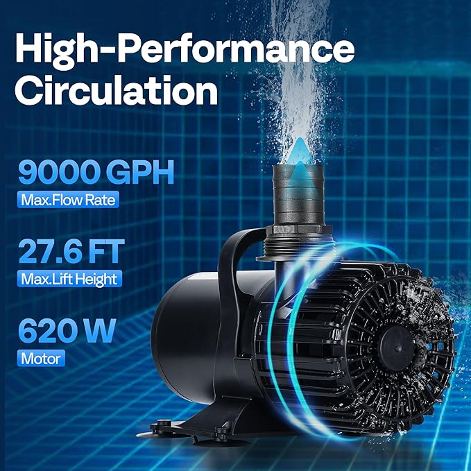 VIVOHOME Electric 620W 9000GPH Submersible Water Pump for Koi Pond Pool Waterfall Fountains Fish Tank and Aquarium