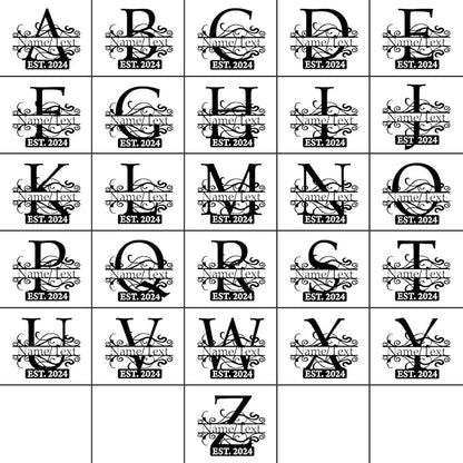 Custom Metal Signs | Last Name Sign | Split Letter Monogram Wall Decor | Custom Outdoor Signs | Personalized Wedding Gift | Housewarming Couples Gift | Outdoor Metal Sign | Metal Art