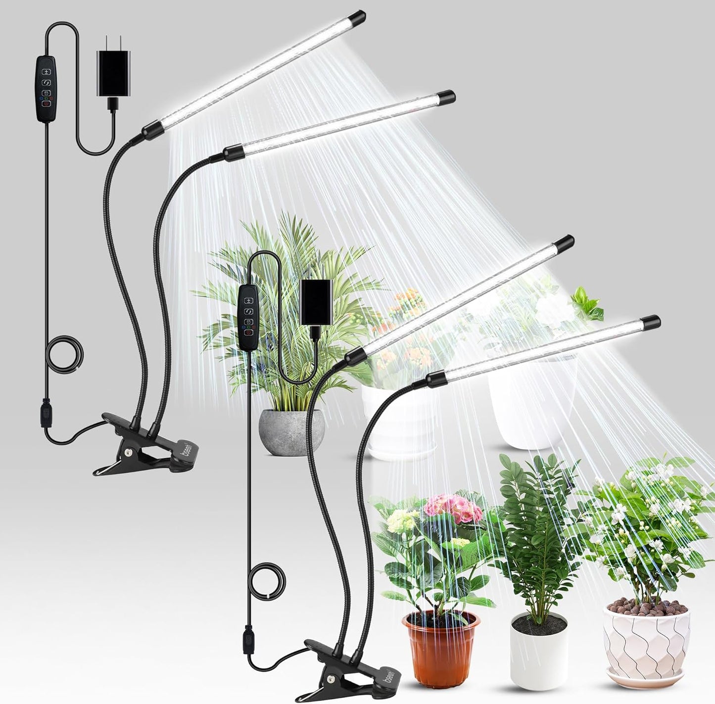 Plant Grow Light for Indoor Plants, Full Spectrum Indoor Grow Light (2 Head 2 Pack)