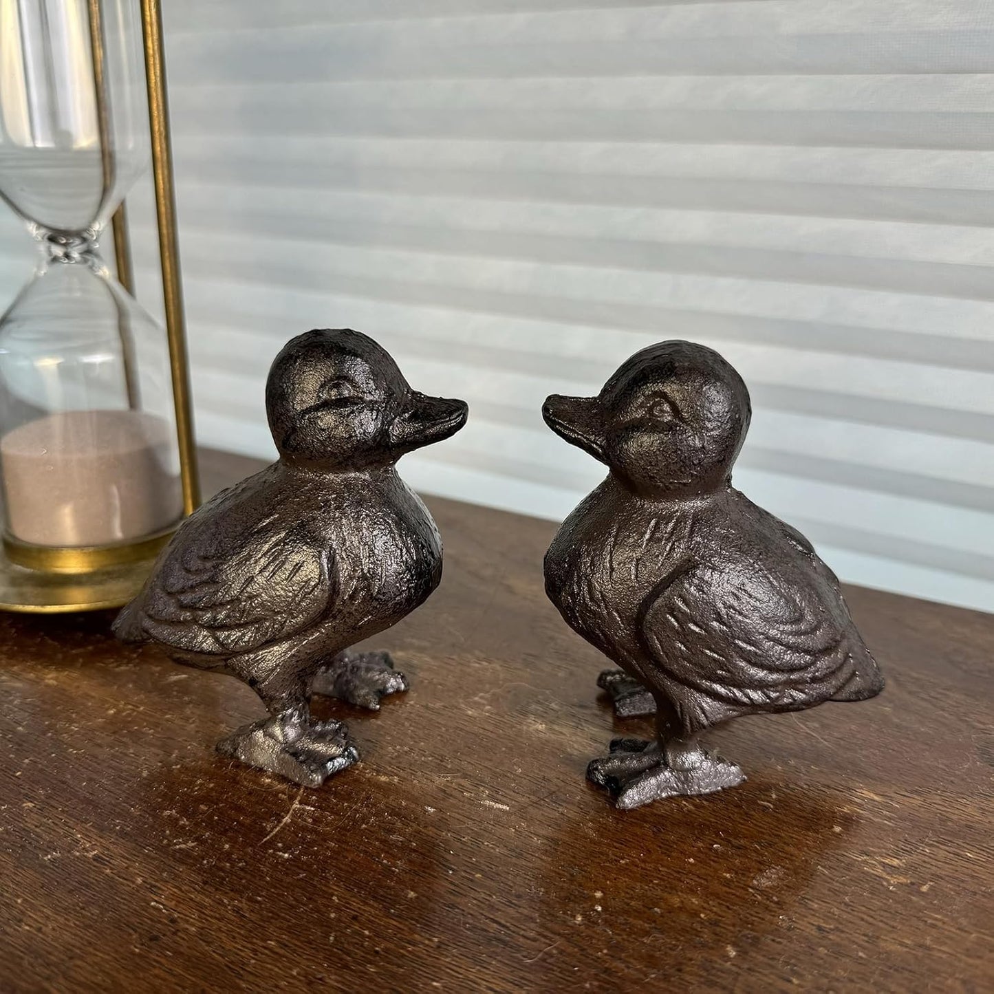 Rust Brown Cast Iron Duck Figurine (3.6" Tall) - Single Piece Vintage Style Decorative Ornament for Home, Garden, Shelf Decor HC6905