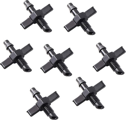 Barb Tubing Coupling Adapter Thread (1/4") x Barb 1/4" Drip Micro Irrigation Threaded With 100PC/Bag