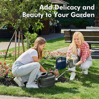 2 Gallon Watering Can for Outdoor Plants, Plant Watering Can with Removable Long Spout and Stainless Steel Sprinkler Head, Large Water Can for Garden Flowers Vegetables