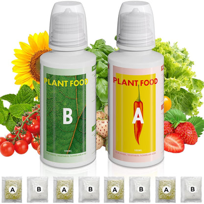 inbloom Hydroponic Nutrients (1000 ml in Total), Hydroponics Plant Food A&B for Aerogarden, Indoor Plant Fertilizer for Hydroponics Growing System Kit, Gardening Supplies for iDoo, Ahopegarden, Mugfa