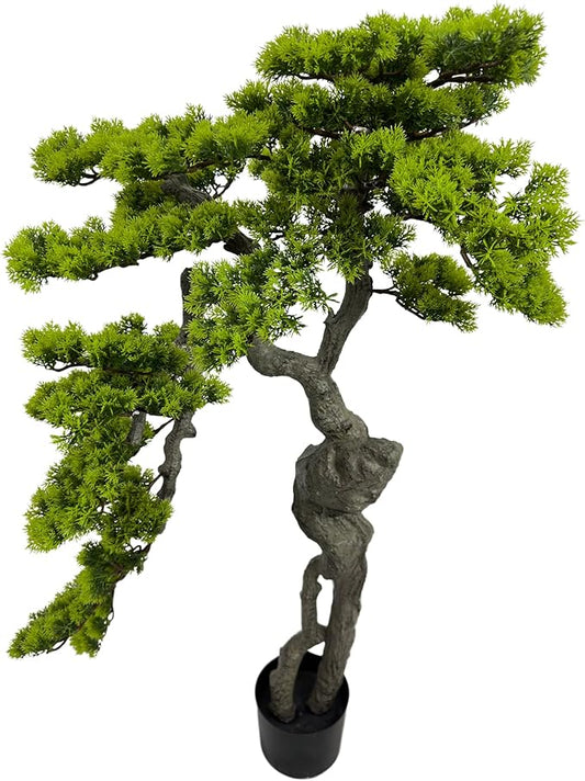 3.5ft（43in） Artificial Bonsai Tree Juniper Faux Plants Indoor Big Fake Plants Decor with Ceramic Pots for Home Table Office Desk Bathroom Shelf Bedroom Living Room Farmhouse Decorations