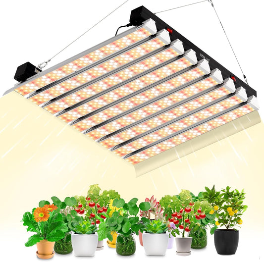 SZHLUX 400W LED Grow Light 4×4ft Coverage with Double Switches, Full Spectrum Grow Light for Indoor Plants, Sunlight Plant Light 864 LEDs for Hydroponic Seedling Veg and Bloom Greenhouse