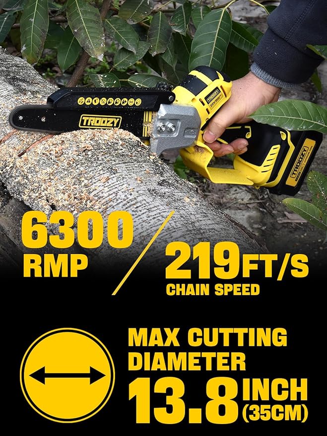 Cordless Pole Saw, 8-INCH 2-IN-1 Chainsaw with 21V 4.0Ah Battery Powered, Electric Tree Trimmer with 9FT Telescopic Pole, 180°Angle for Tree Branches Pruning & Wood Cutting, Battery Included