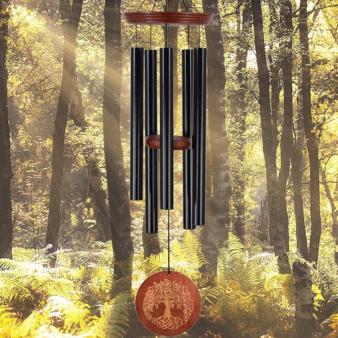 Wind Chimes for Outside,Outdoor Wind Chimes for Mother & Grandma - Large Garden Hanging Decor with Tree of Life Engraving, Perfect for Yard, Home, Christmas, Birthdays