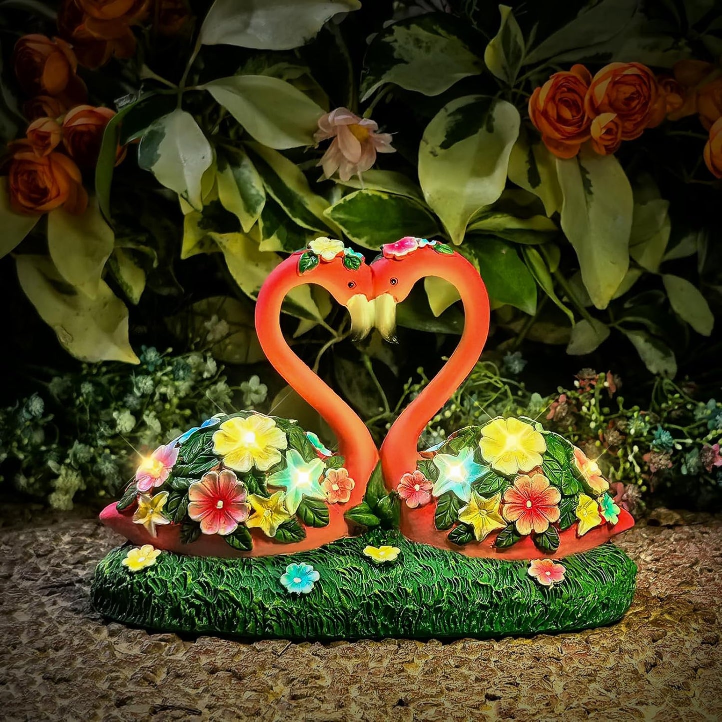 Solar Flamingo Garden Decor Statue, Outdoor Funny Solar Light Decoration for Yard, Patio, Lawn, Unique Housewarming, Birthday Gift for Women, Mom, Grandma