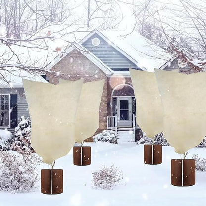 Plant Covers Freeze Protection – 35" × 50" Reusable Plant Protector Bag with Drawstring and Zipper for Plants Trees Shrub, Frost Jacket Warm Blanket for Freeze Frost Protection Season Extension