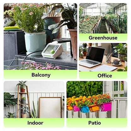 RAINPOINT Large Display Automatic Plant Waterer Indoor for Up to 20 Pot Plants,Cycle & Soak Watering Mode Vacation Self Watering Drip Irrigation System Device Kit for Balcony Office Patio Greenhouse