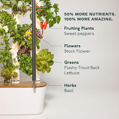 Gardyn 4.0 Vertical Hydroponics Growing System Kit - 30 Non-GMO Plants, Herbs, Vegetables - Smart Tower Garden - Hydroponic Herb Garden Planter Indoor Kit - Indoor Gardening System w/LED Grow Lights