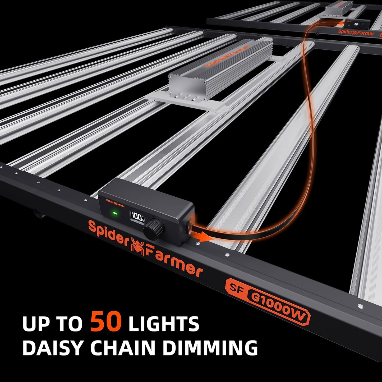 Spider Farmer G1000W Commercial Grade Cost-Effective 1000W LED Grow Lights, 2025 Upgraded App Remote Control, Vertical Farming Co2 Bar LED Growing Lamp, 4x4 & 5x5 Coverage