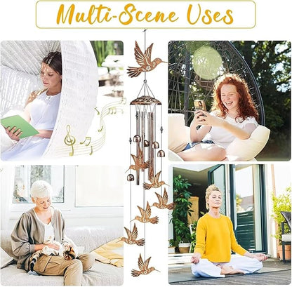 Hummingbird Wind Chimes for Outside,Gardening Gifts for Bird Lover，Women，Men/Mom，Birthday Party Decorations,Memorial Gifts,Wind Chimes Outdoors，Indoors,Room,Home,Wall,Garden,Patio,Yard Decor