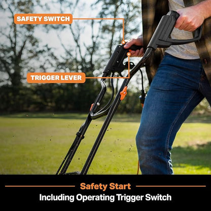 LawnMaster TE1318W1 Corded Electric Tiller 13.5-Amp 18-Inch Orange