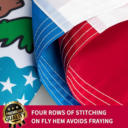 XIFAN Premium Missouri State Flag 3x5 ft Outdoor, Double Sided Embroidered Pattern, Heavy Duty 210D Nylon MO Flags, the Strongest Longest Lasting for Outside with Sewn Stripes/Brass Grommets