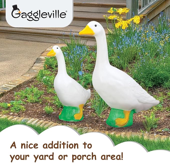 Fox Valley Traders Large White Goose, Plastic Garden Décor, 23” High