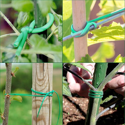 YMHB 120 Feet Green Soft Twist Tie Tomato Plant Tie, Garden Wire Green Twist Garden Ties for Supporting Plants and Home Organizing