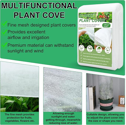 YDSL Plant Covers Freeze Protection 10FT×50FT, 1.06 oz/yd² Floating Row Covers for Garden Beds Pest/Sun Protection, Frost Cloths for Outdoor Plants for Vegetables Flowers Fruits Winter Protection