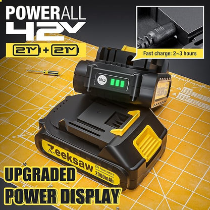 Mini Chain saw Cordless 8 inch Auto Oiler, Automatic Chain Tension, 21V MAX* Rechargeable Cordless Chainsaw with 2x2.0Ah Battery and Charger, Mini Chainsaw 8 inch Cordless Hand-Held Electric Chain Saw