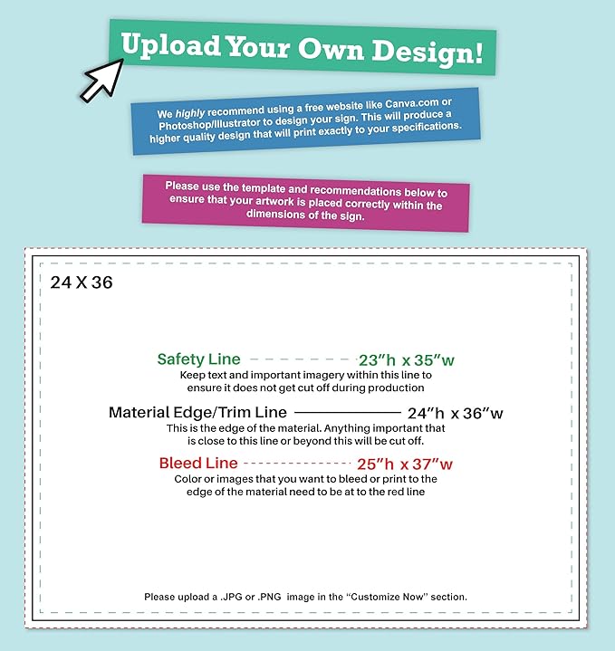 36x24" Double Sided Customizable Outdoor Yard Sign made from Corrugated Plastic with Metal "H" Stake, Easy to Design, Sign for Business, Garage or Yard Sale, Home, Office, (36" x 24")