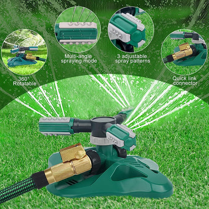 Garden Sprinkler,Upgrade Lawn Sprinklers Automatic 360 Degree Rotating Irrigation System, Garden Hose Sprinkler for Yard/Built in 36 Units Angle Spray Nozzles-1Pack(Green)