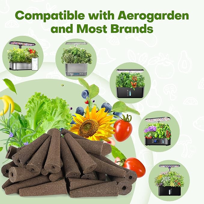 Ahopegarden 166PCS Hydroponic Pods Herb Kit: Grow Anything Kit With 600ml A&B Plant Food, 40 Grow Sponges, 40 Baskets, 40 Domes, 40 Labels, 1 Tweezer - Hydroponics Supplies for Aerogarden & Most Brand