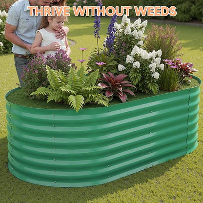 6x3x2 ft Galvanized Raised Garden Bed Outdoor, 24 in Tall Metal Planter Box for Flowers Herbs Vegetables, Rust-Resistant Raised Garden Beds for Gardening, Easy Assembly Outdoor Garden Box & Planters