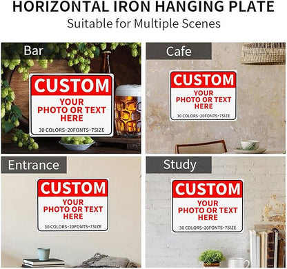 Custom Outdoor Metal Sign - Personalized for Business, Office, Home, Delivery, Road, Garden, Hazard, Parking, Decorative - 8''x6''