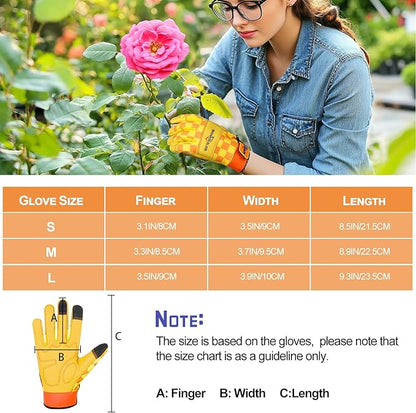 Leather-Gardening-Gloves for Women,Thorn-Proof Work-Gloves for Weeding,Digging,Planting,Pruning Yard garden Gloves