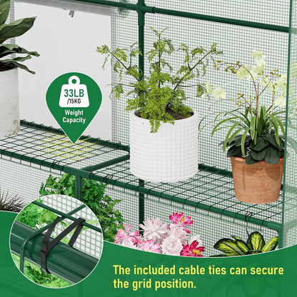 SPECILITE 56×85×77Inch Walk-in Greenhouse, Heavy Duty Small Plant House with Thicken PE Cover and Steel Frame, for Garden, Outdoors, Indoors, Green