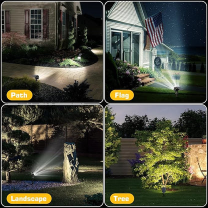 Kaxiida Solar Lights Outdoor Waterproof - 2025 Upgrade 3 Level Ultra Bright Spot Lights Uplights, LED Landscape Spotlight for Tree, Pathway, Wall, Adjustable Solar Panel Auto On/Off