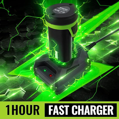 WORKPRO 12V Cordless Grass Shear & Shrubbery Trimmer - 2 in 1 Handheld Hedge Trimmer, Electric Grass Cutter with 2.0Ah Rechargeable Lithium-Ion Battery & 1 Hour Fast Charger