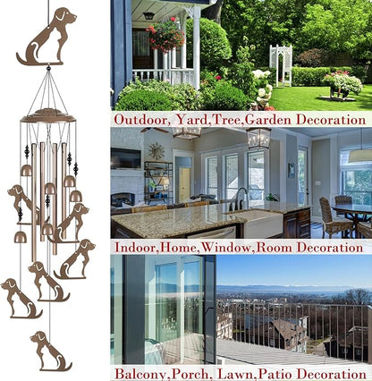 Outdoor Dogs Wind Chimes Decor, Portable Mobile Wind Catcher, Sympathy Wind Bells, Memorial Gifts for Mom, Housewarming, Blessing WindChimes(Outside/Indoor/Home/Room/Porch/Yard/Garden Decorate)